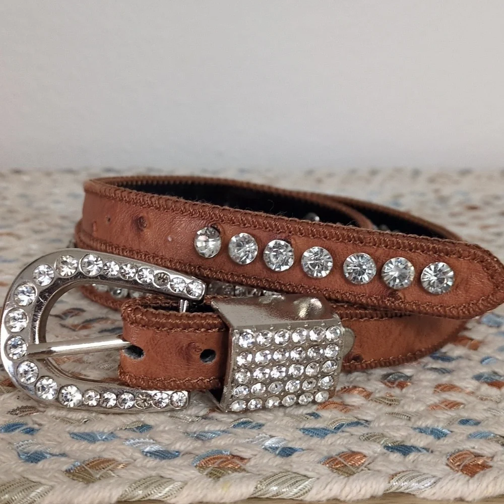 Beautiful Leather & Crystal Studded Belt